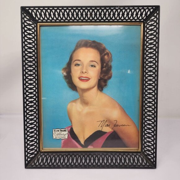 Vintage Metalcraft 8x10 Picture Frame With Mona Freeman Art Print - Picture 1 of 8